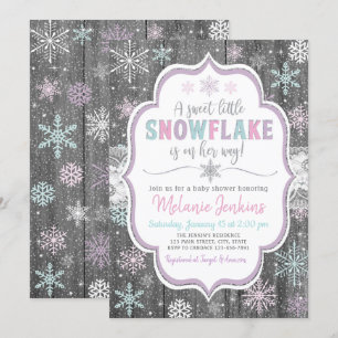 Inbjudan till Winter Wonderland Snowflake Baby Sho