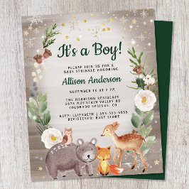Inbjudan till Winter Woodland Animals Baby Sprinkl