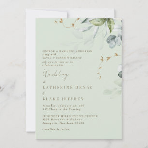 Inbjudan till Wispy Foliage Light Sage Wedding