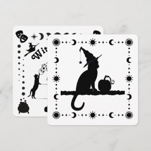 Inbjudan till Witch Cat Halloween fest