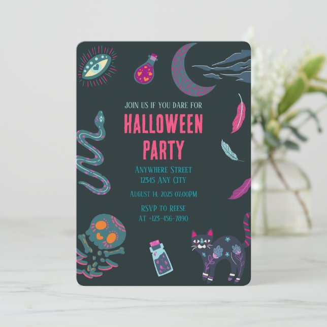 Inbjudan till Witch Crafts Halloween fest (Stående Fram)