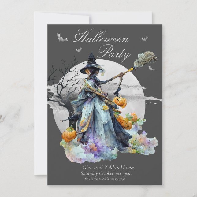 Inbjudan till Witch Halloween fest (Framsida)