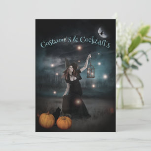Inbjudan till Witch och Fireflies Halloween fest