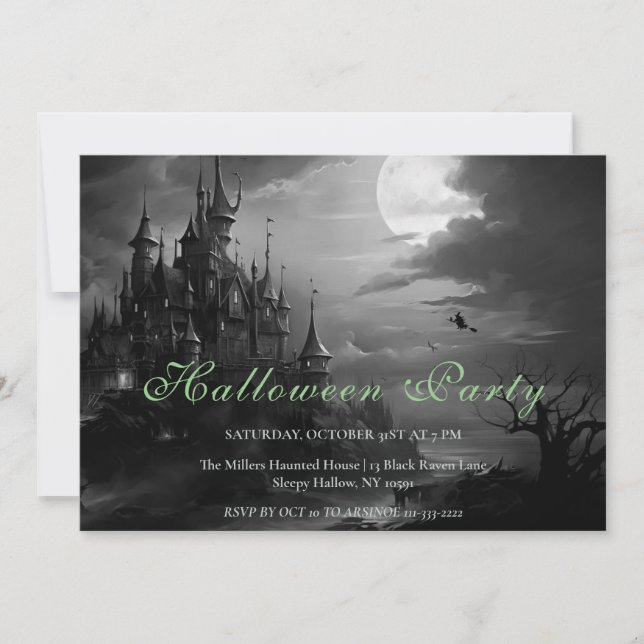 Inbjudan till Witches Castle Halloween fest (Framsida)