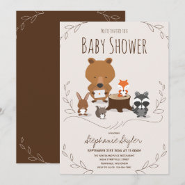 Inbjudan till Woodland Animal Baby Shower