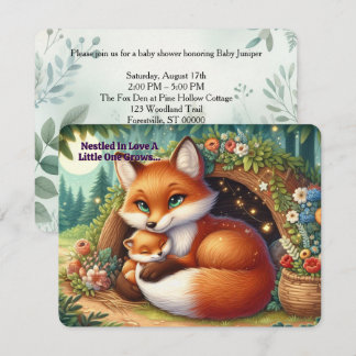 Inbjudan till Woodland Fox Baby Shower