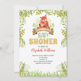 Inbjudan till Woodland Fox Baby Shower