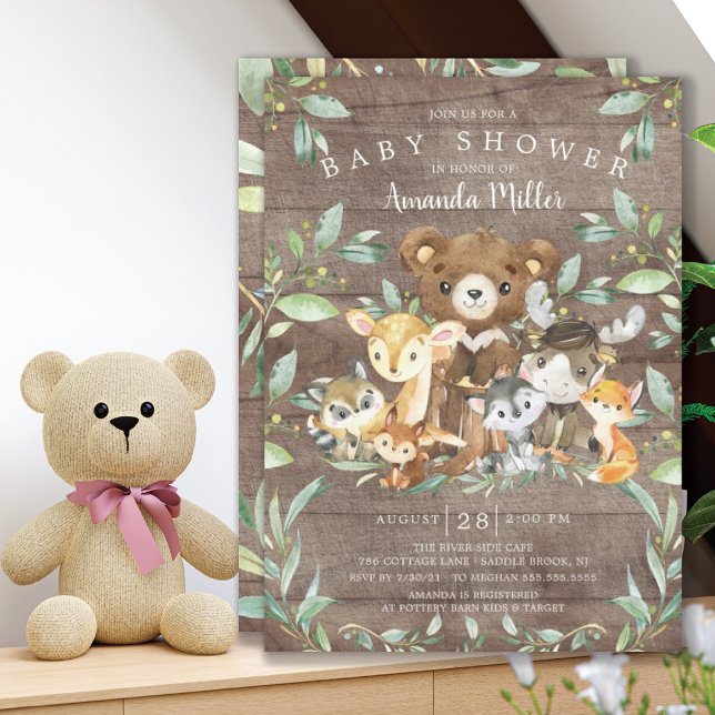 Inbjudan till Woodland Friends Baby Shower (Skapare uppladdad)