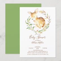 Inbjudan till Woodland Little Hjort Baby Shower