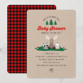 Inbjudan till Woodland Lumberjack Baby Shower Anim