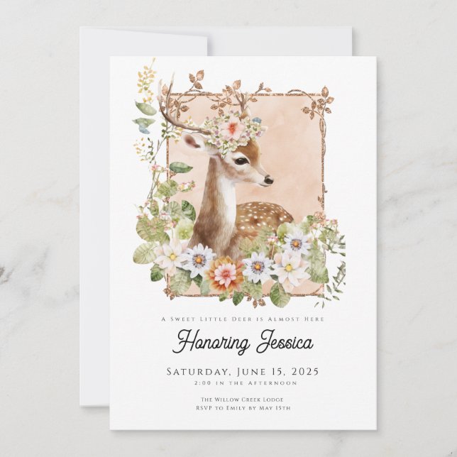 Inbjudan till Woodland Manor Baby Shower (Framsida)