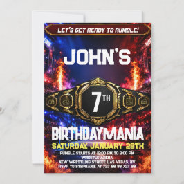 Inbjudan till wrestlingtema födelsedagsfest