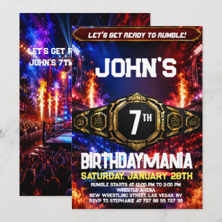 Inbjudan till wrestlingtema födelsedagsfest