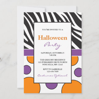 Inbjudan till Zebra Dots Halloween fest