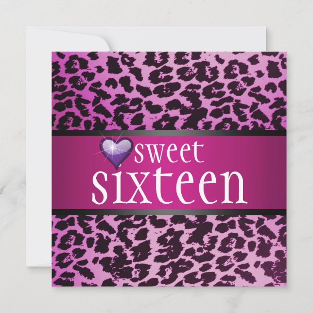 Inbjudan till Zebra-Sweet sixteen (Framsida)
