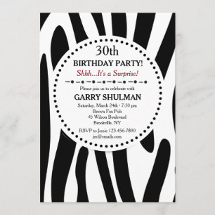 Inbjudan till zebra tryck