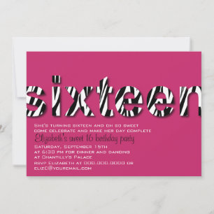 Inbjudan till Zebra tryck Typography Design Sweet