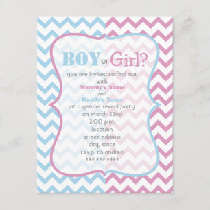 Inbjudan till Zigzag Chevron Gender Reveal Party
