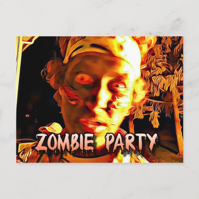Inbjudan till Zombie Apocalypse Halloween fest (Framsida)