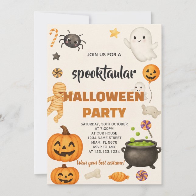 Inbjudan till Zombie Halloween fest (Framsida)