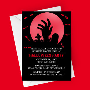 Inbjudan till Zombie Halloween fest