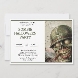 Inbjudan till Zombie Halloween fest