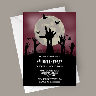 Inbjudan till Zombie Händer Halloween fest