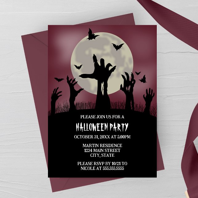 Inbjudan till Zombie Händer Halloween fest (Skapare uppladdad)