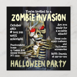 Inbjudan till Zombie Invasion Halloween fest