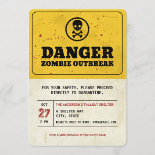 Inbjudan till Zombie Outbroke Halloween fest