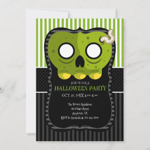 Inbjudan till Zombie Skull Halloween fest