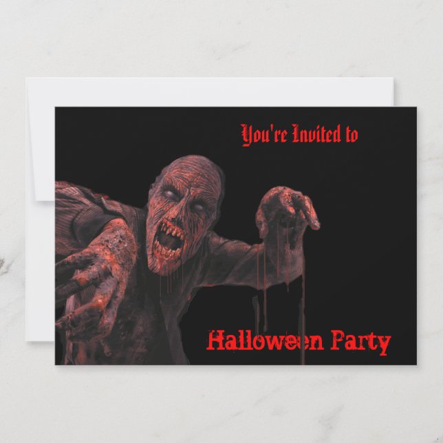 Inbjudan till Zombies Halloween fest (Framsida)
