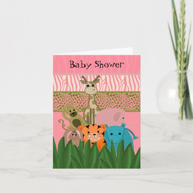 Inbjudan till Zoo Animal Baby Shower (Framsida)