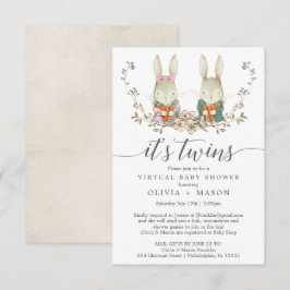 Inbjudan Twin till Virtuell babyvy för vintage på 