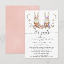 Inbjudan Twin till Virtuell babyvy för vintage på 