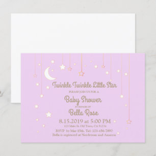Inbjudan Twinkle Little Star Baby Shower