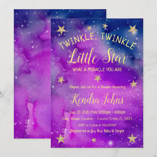 Inbjudan Twinkle Little Star Baby Shower