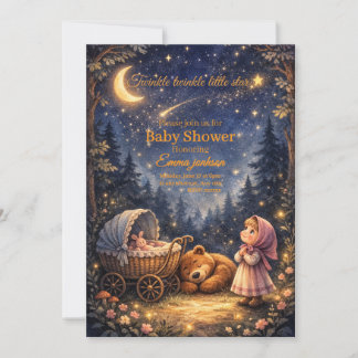 Inbjudan Twinkle Twinkle Little Star Baby Shower