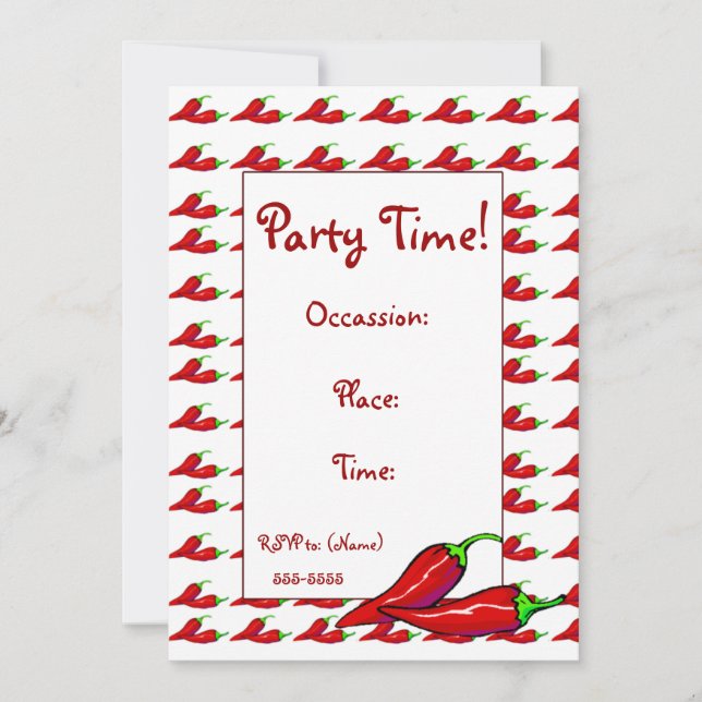 Inbjudan - varma Chilipeppar (Framsida)