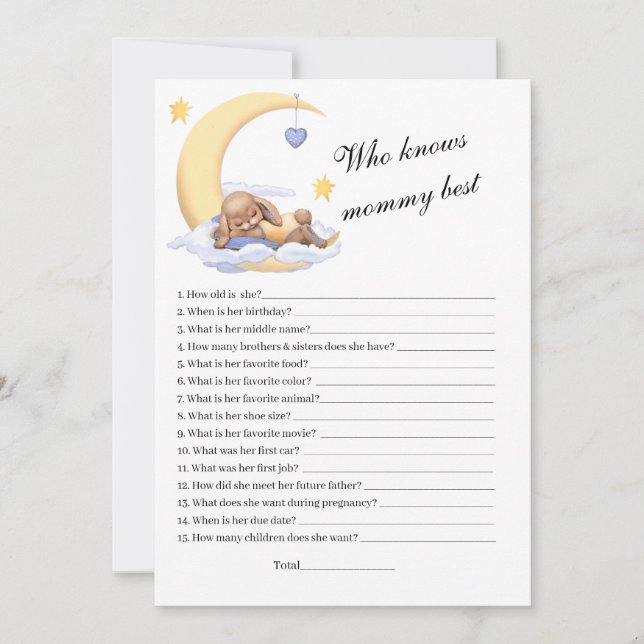 Inbjudan Vem känner mamman bäst.  (Framsida)