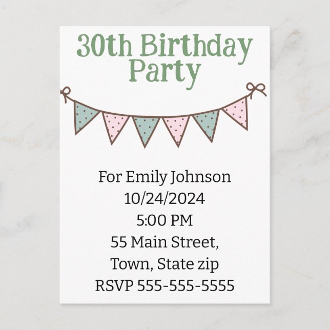 Inbjudan vykort (Framsida)