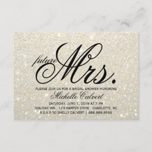 Inbjudan - White Guld Glit Fab framtid Mrs.