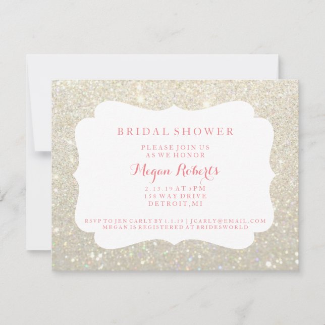 Inbjudan - White Guld Glit Fab Möhippa Day P (Framsida)