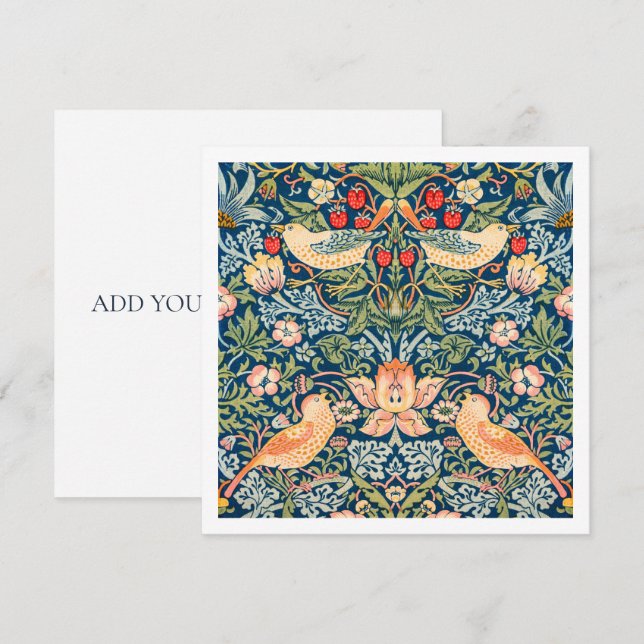 INBJUDAN: WILLIAM MORRIS : STRAWBERRY THIEVES INBJUDNINGAR (Fram/baksida)