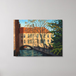 Inbjudande Bruges Canel Impressionistisk Konst Canvastryck
