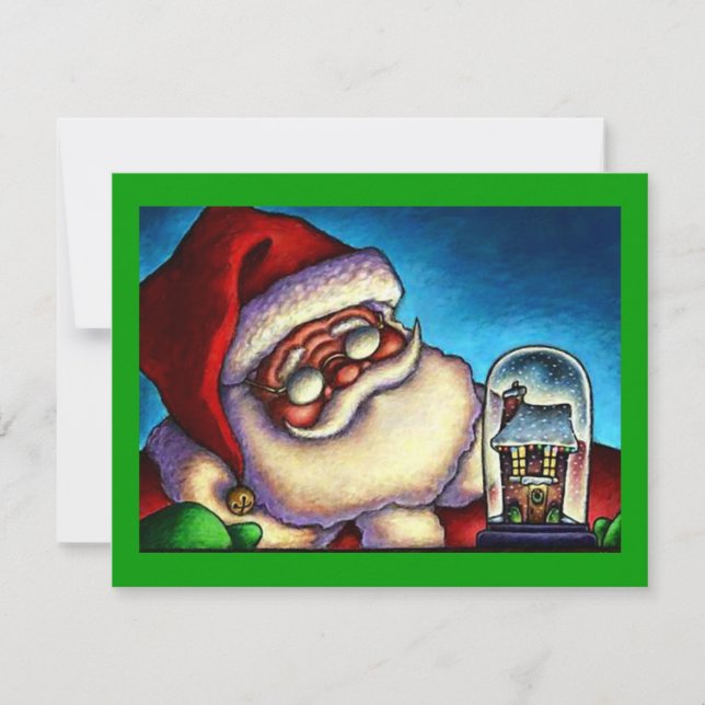 INBJUDANDE FRÅN CHRISTMAS HELGDAG SANTA SNOWGLOBE  INBJUDNINGAR (Framsida)
