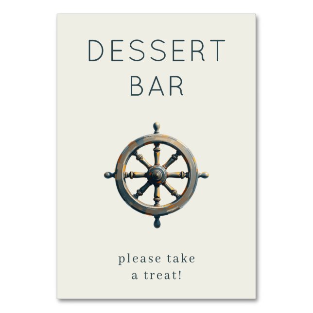 Inbjudande Grått Nautiskt Ratt Symbol Bordsnummer (Framsidan)