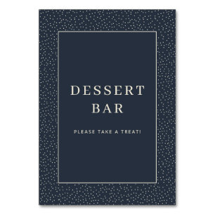 Inbjudande marin minimalistisk dessertbar-skylt bordsnummer