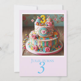 INBJUDANDE OM DEN TREDJE BIRTHDAY CAKE PARTY INBJUDNINGAR