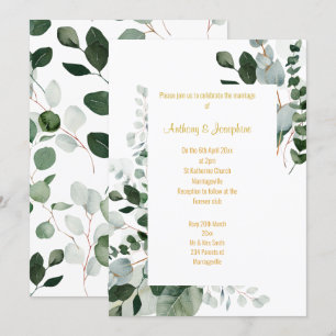 INBJUDANDE OM FÄRSK VÅR BOTANISK WEDDING INBJUDNINGAR